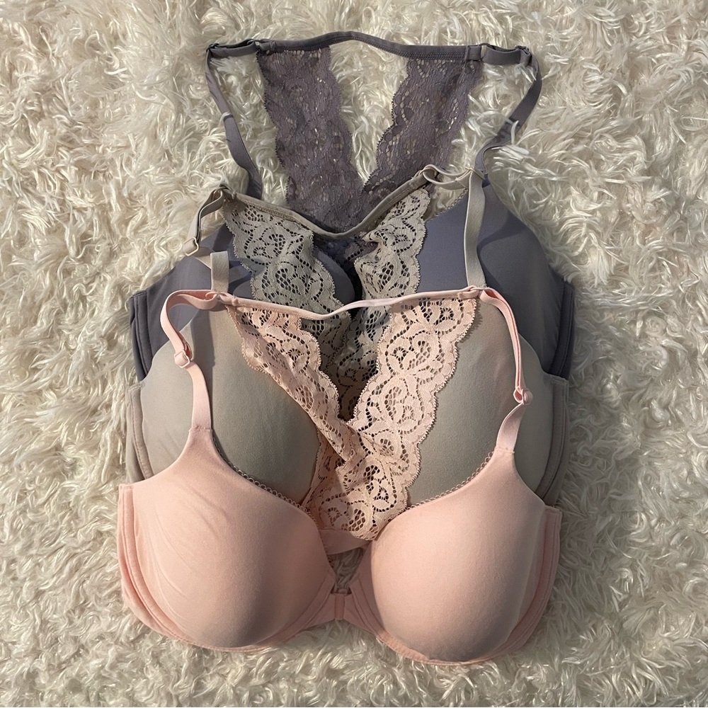 Victoria’s Secret body by victoria perfect coverage racerback 34DD lot of 3